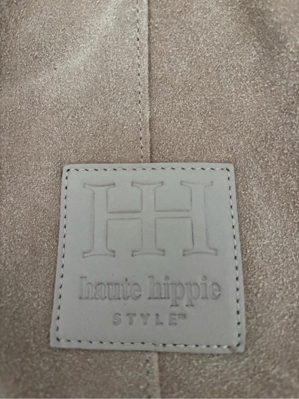 Haute Hippie Neutral Leather Logo Patch - Light Beige - Picture 2 of 4